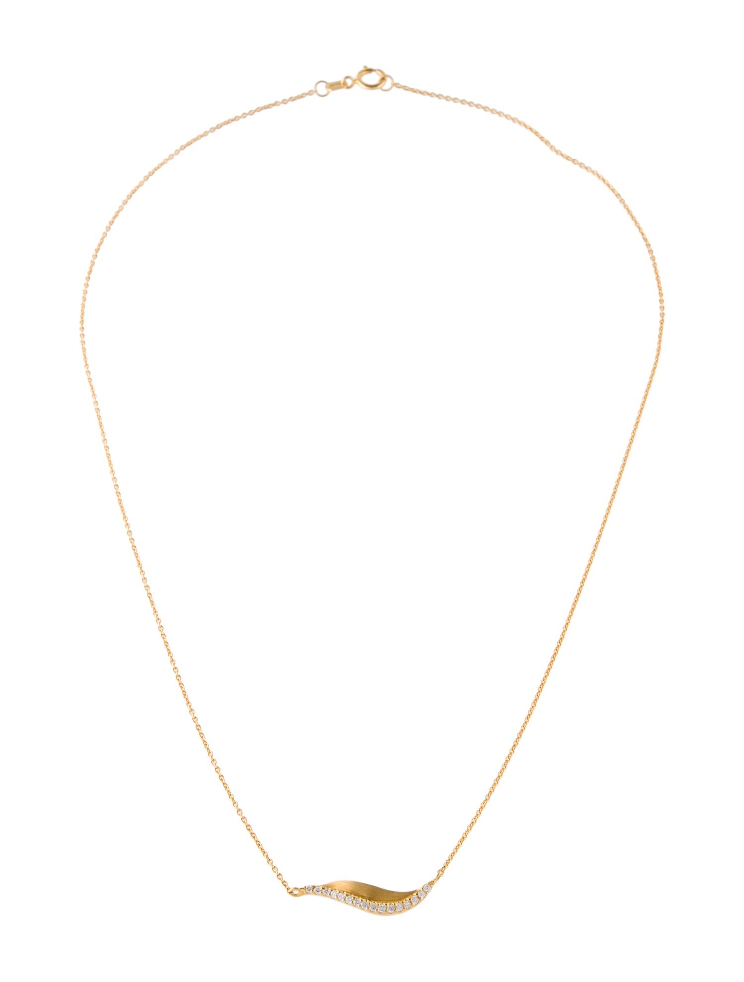 Kavant & Sharart 18K Diamond Talay Mini Wave Pendant Necklace