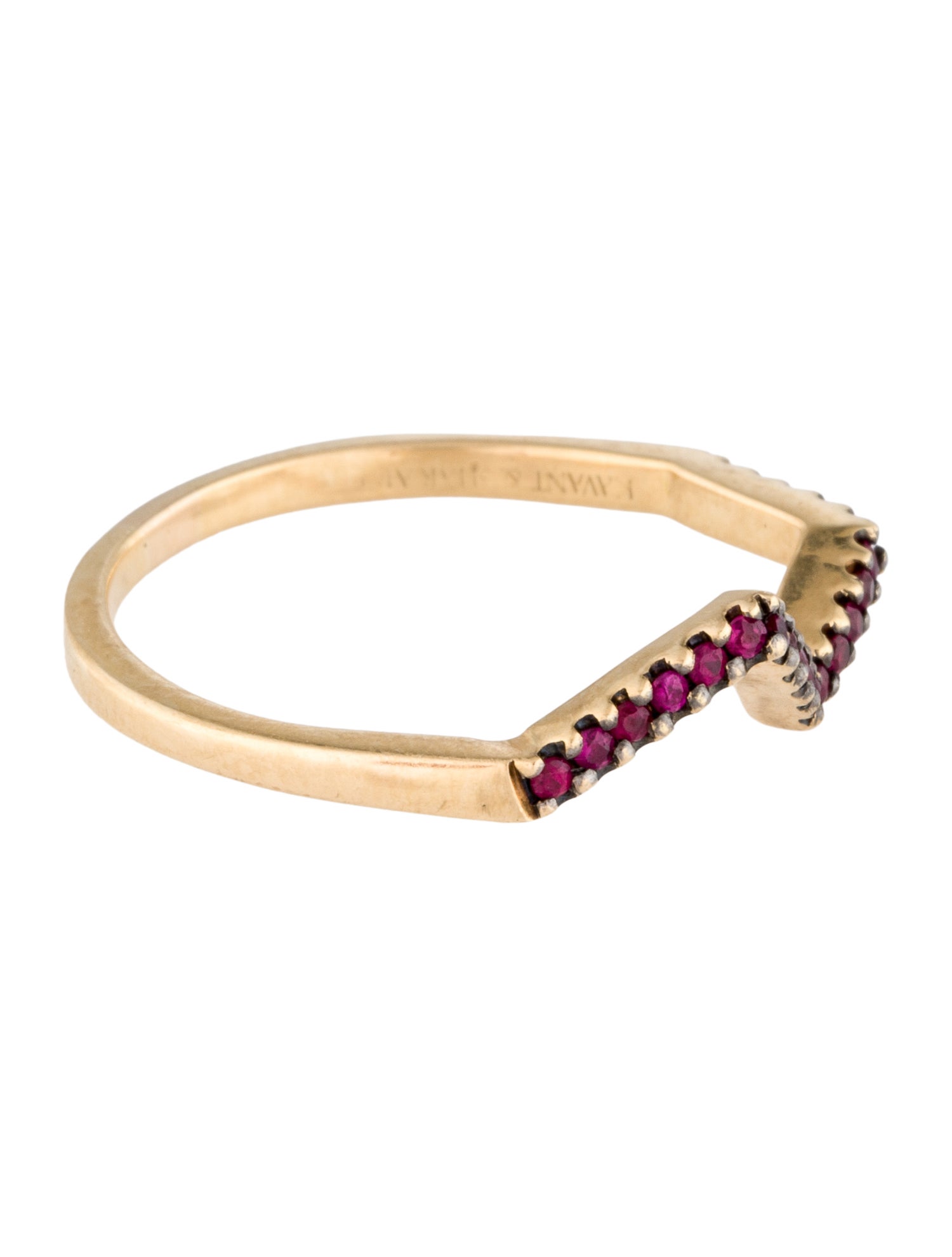 Kavant & Sharart 18K YG Ruby Origami Ziggy Micro Band