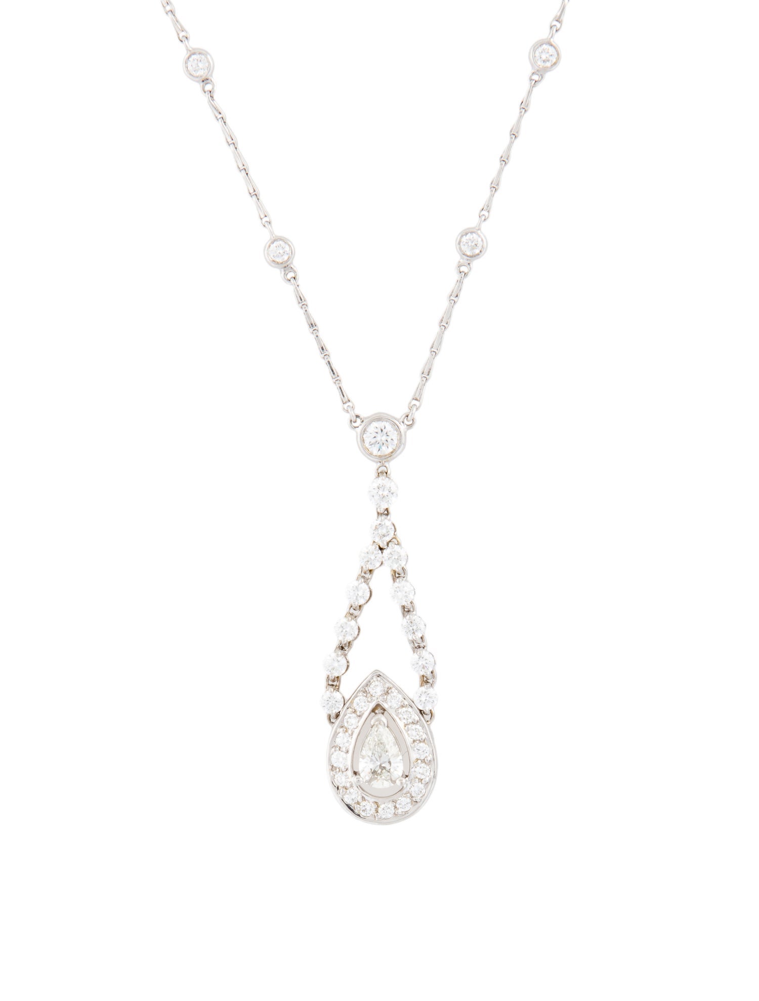Kwiat 18K Diamond Halo Drop Pendant Necklace