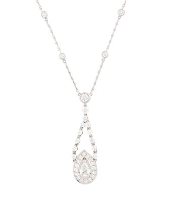 Kwiat 18K Diamond Halo Drop Pendant Necklace