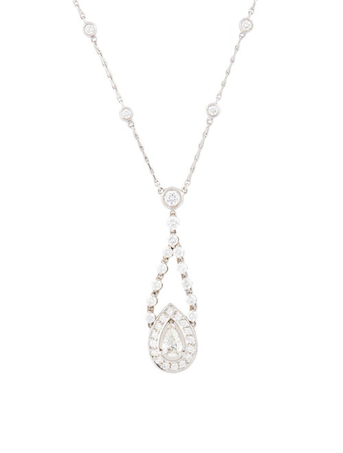 Kwiat 18K Diamond Halo Drop Pendant Necklace