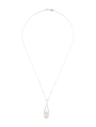 Kwiat 18K Diamond Halo Drop Pendant Necklace