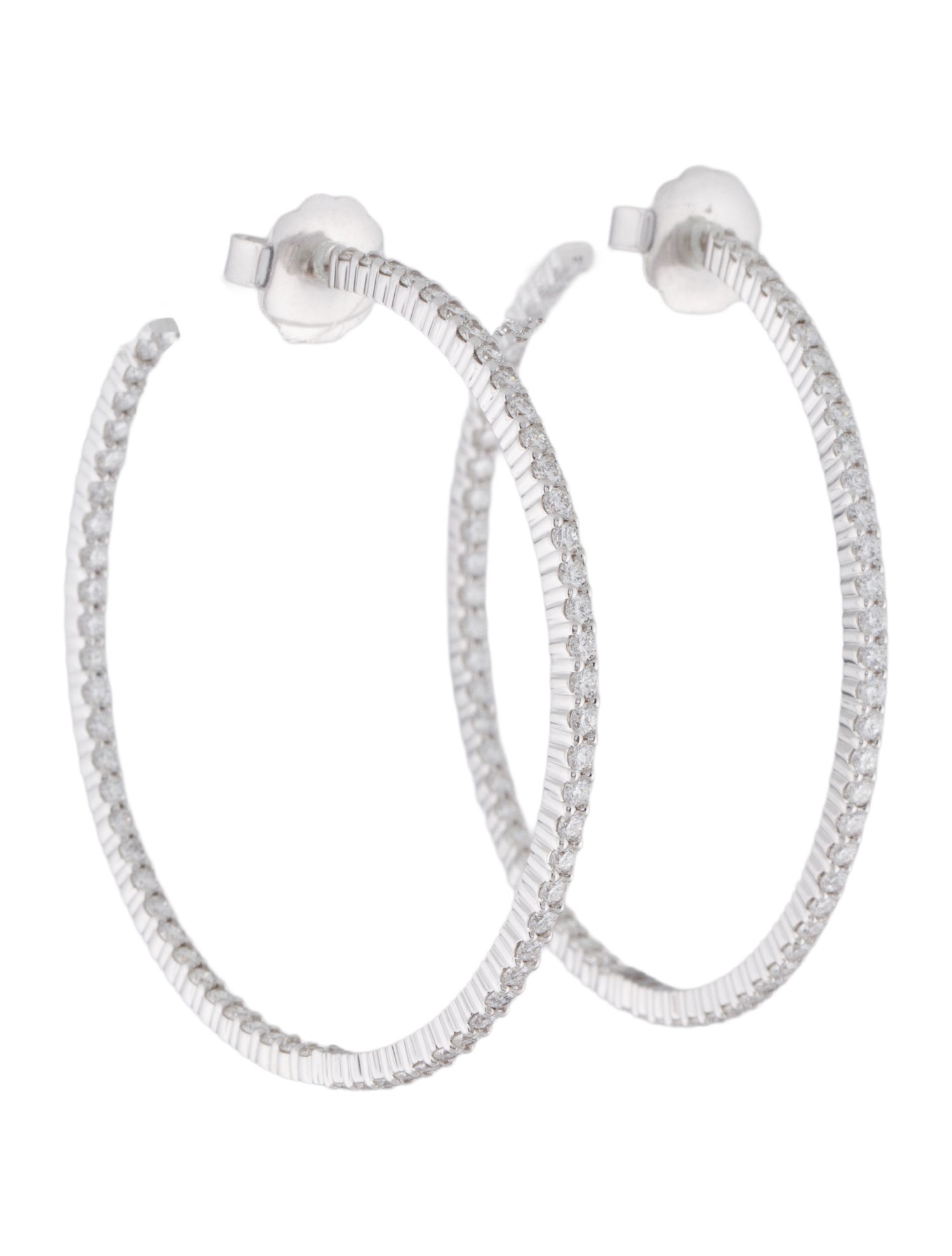 Kwiat 18K 3.20ctw Diamond Inside Out Hoop Earrings