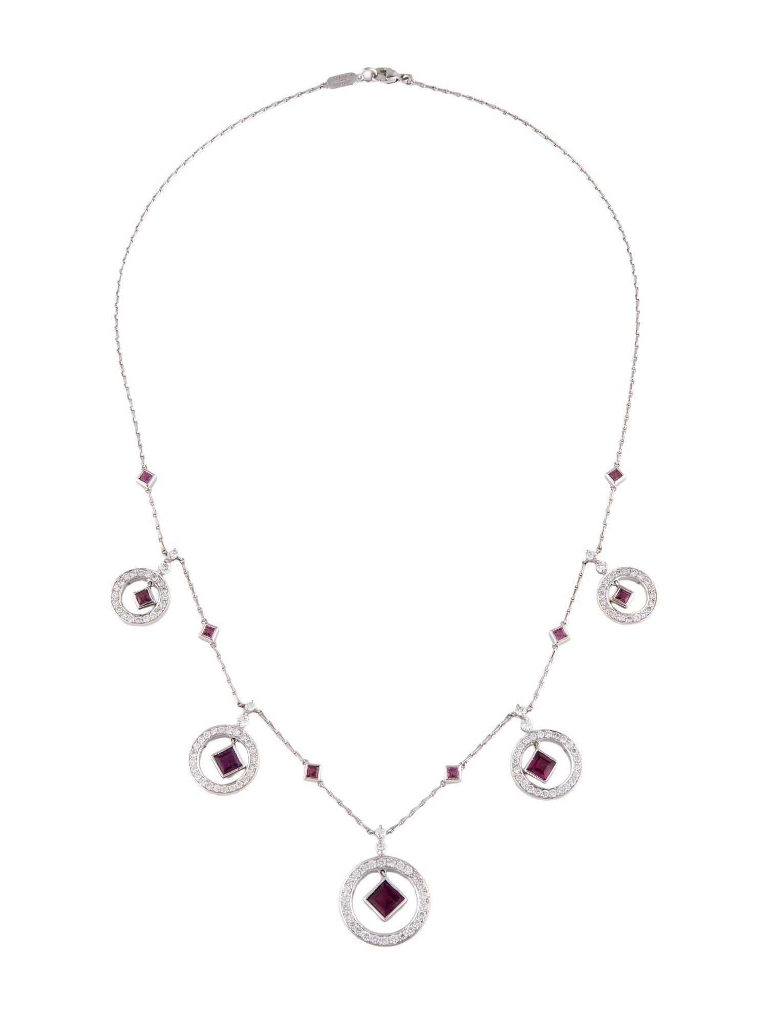 Kwiat 18K Rhodolite & Diamond Station Necklace