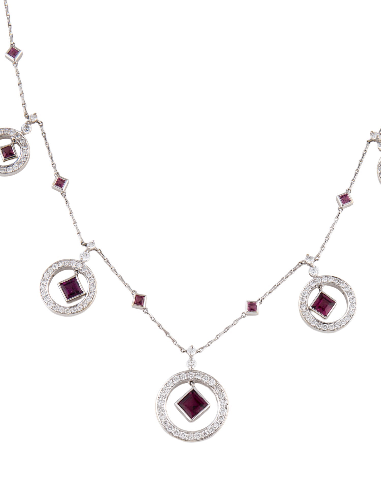 Kwiat 18K Rhodolite & Diamond Station Necklace