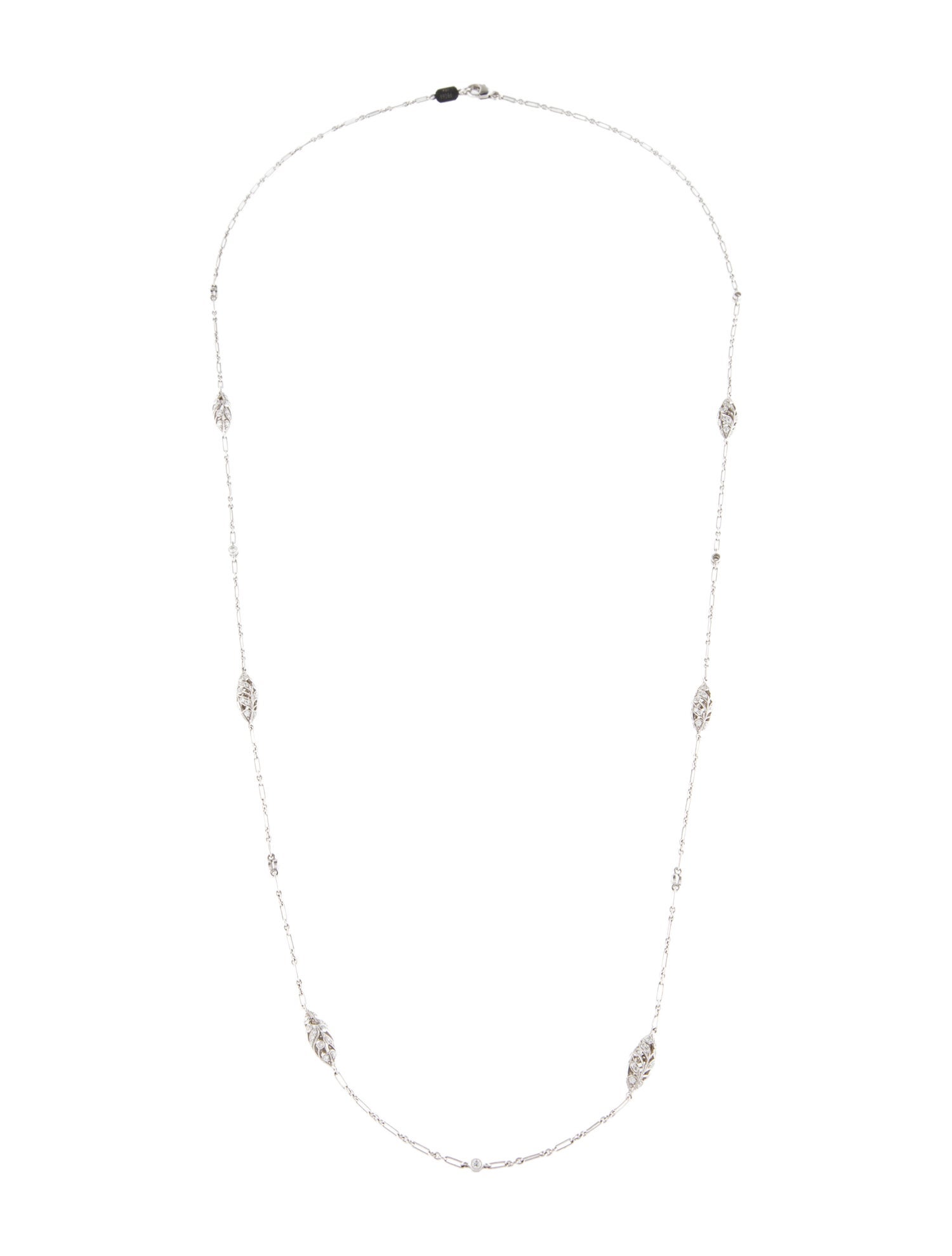 Kwiat 18K 1.08ctw Diamond FIligree Station Necklace