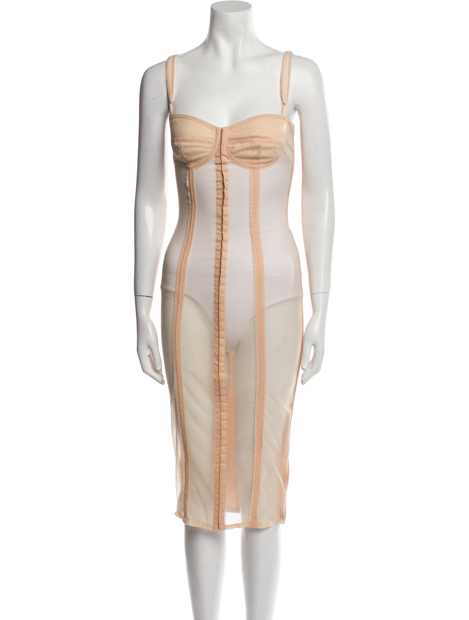 Kim Dolce & Gabbana Square Neckline Midi Length Dress