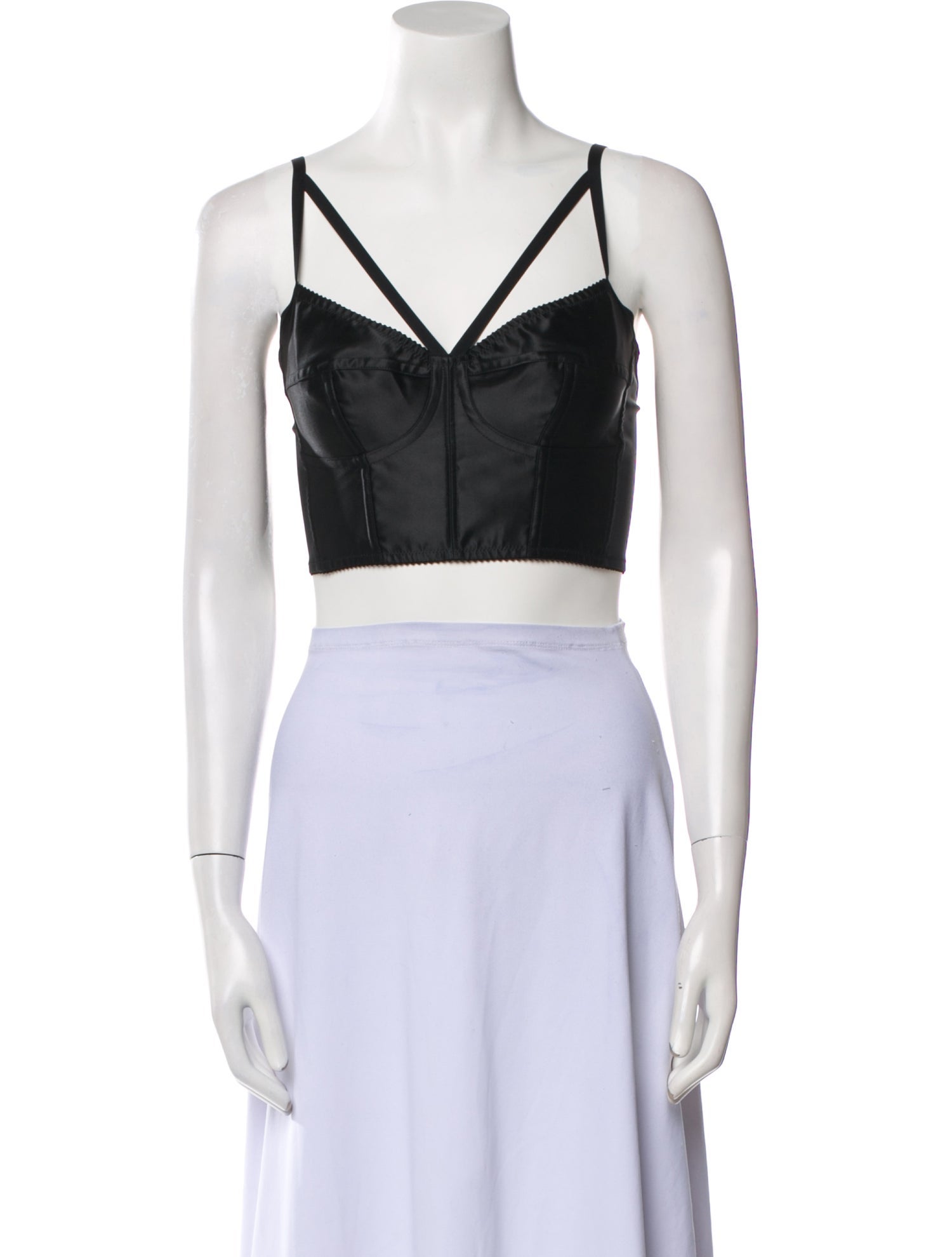 Kim Dolce & Gabbana V-Neck Sleeveless Crop Top