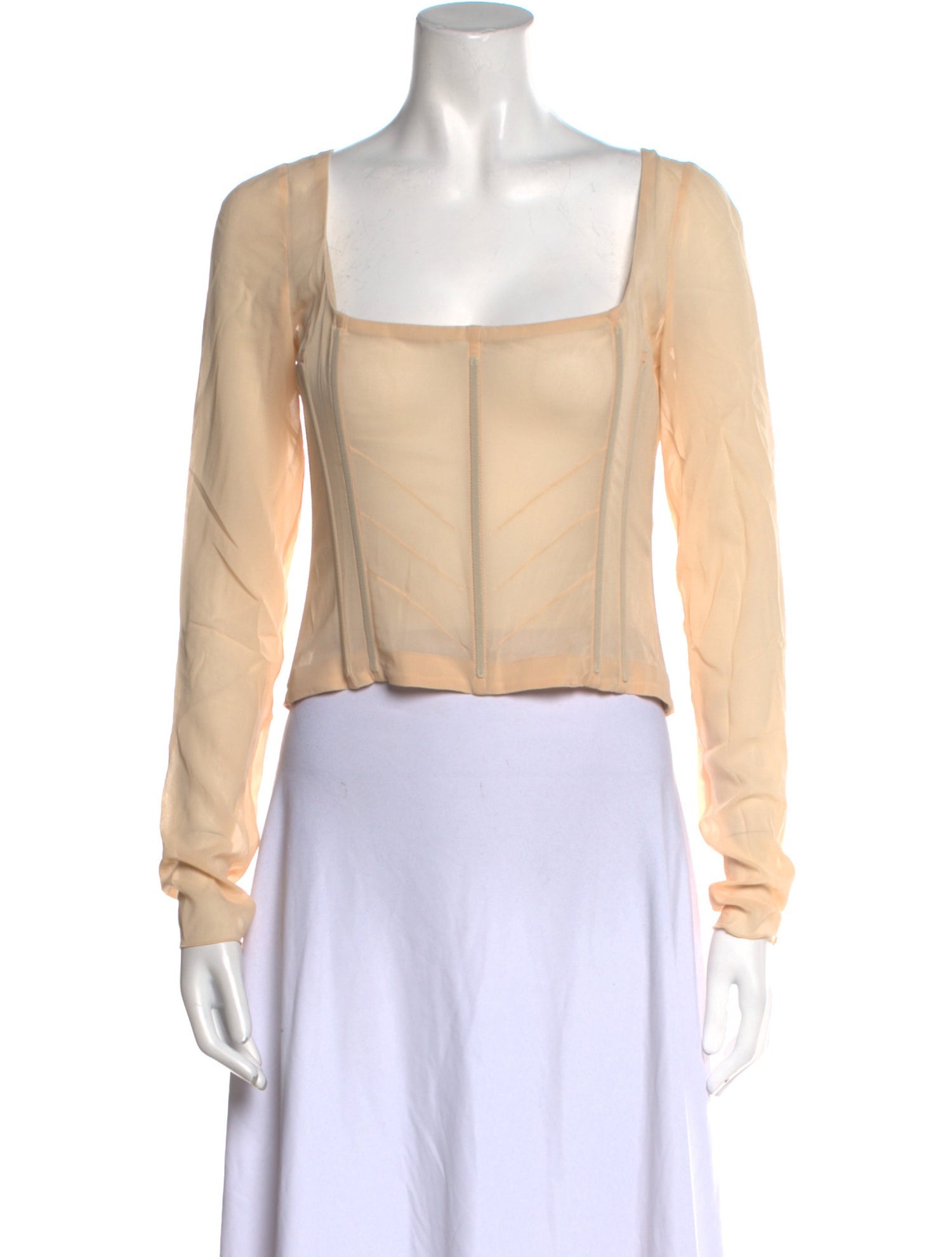 Kim Dolce & Gabbana Silk Square Neckline Crop Top