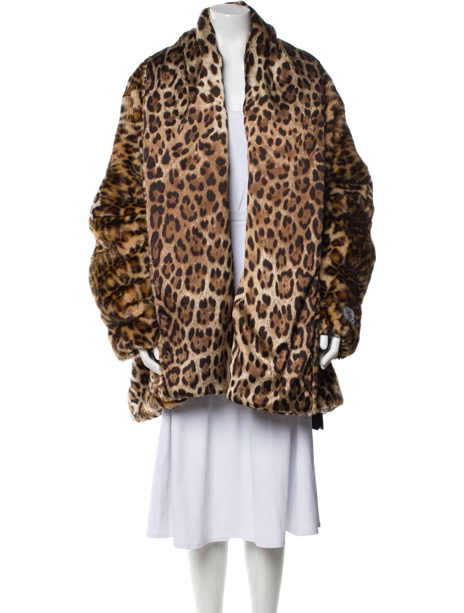 Kim Dolce & Gabbana Faux Fur Animal Print Coat w/ Tags