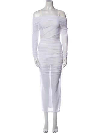 Kim Dolce & Gabbana Off-The-Shoulder Midi Length Dress