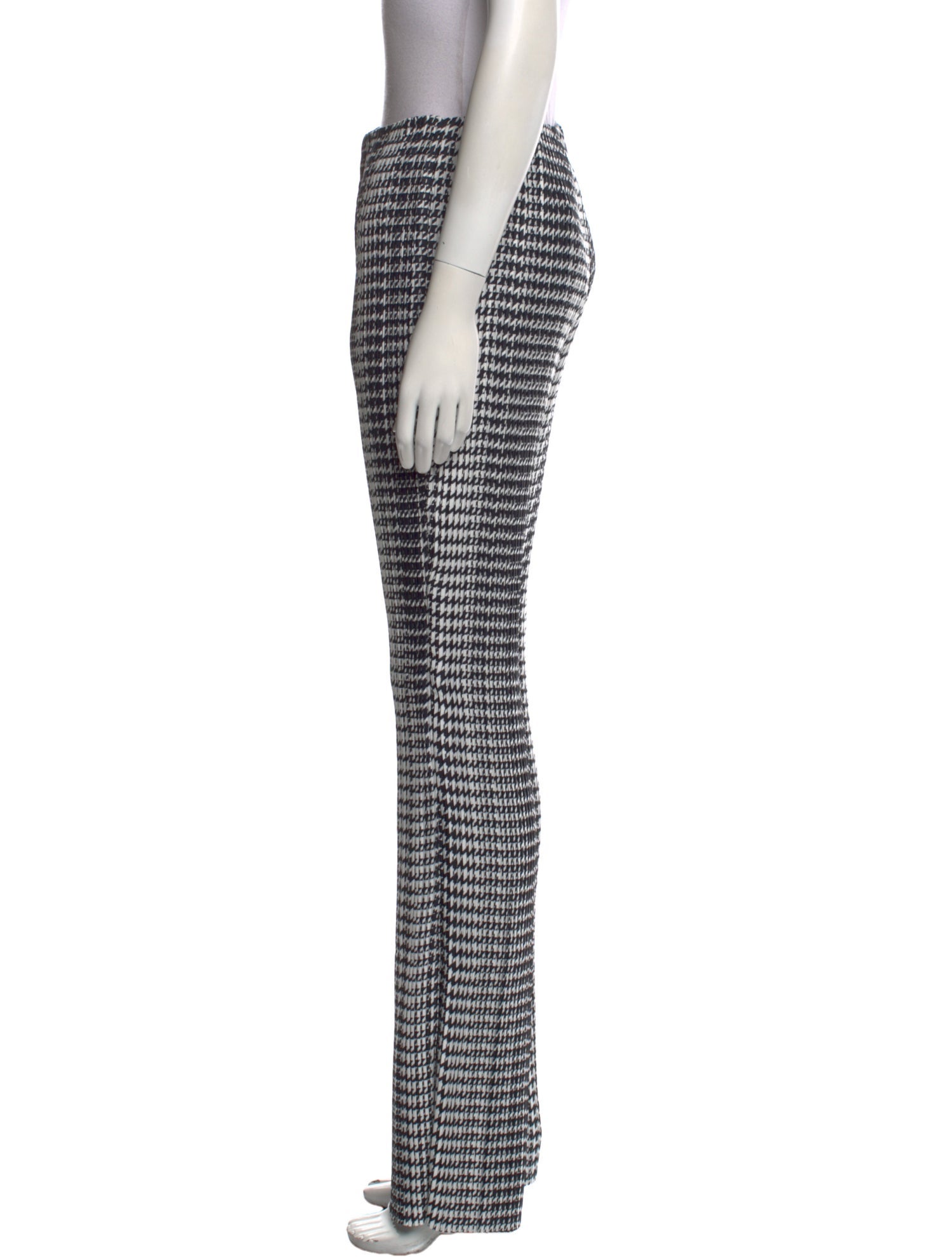 Krizia Houndstooth Print Wide Leg Pants