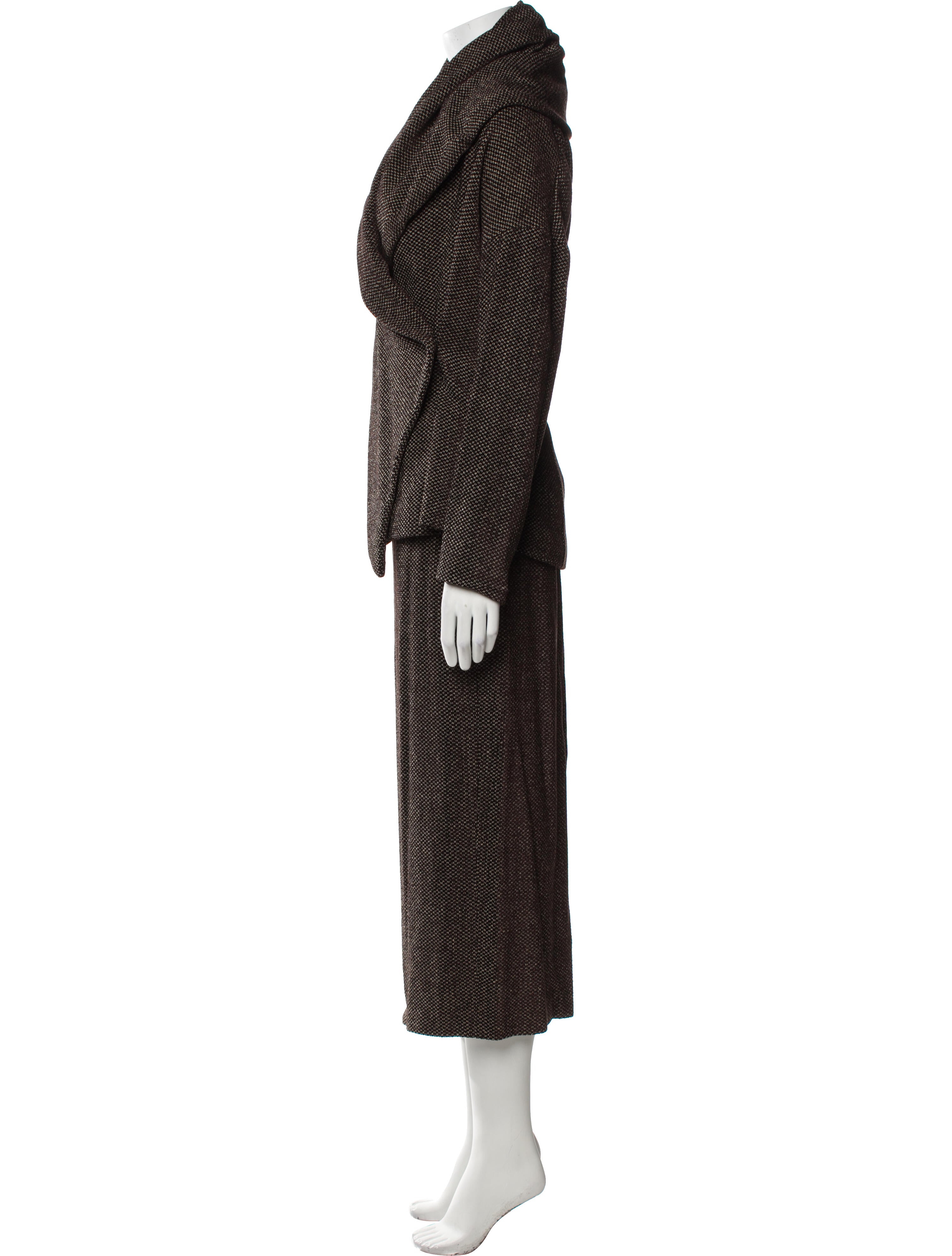 Krizia Wool Polka Dot Print Skirt Set