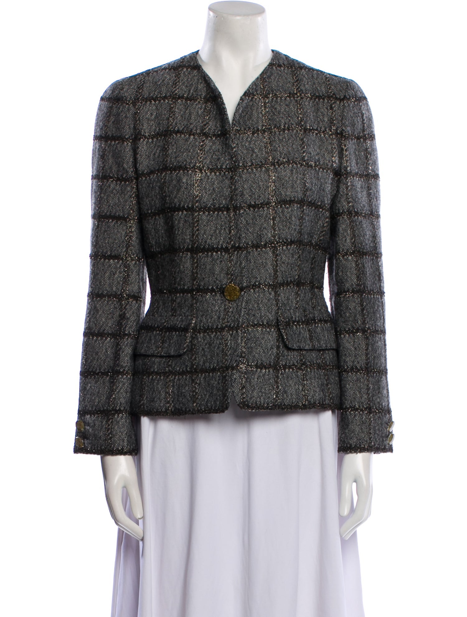 Krizia Tweed Pattern Evening Jacket