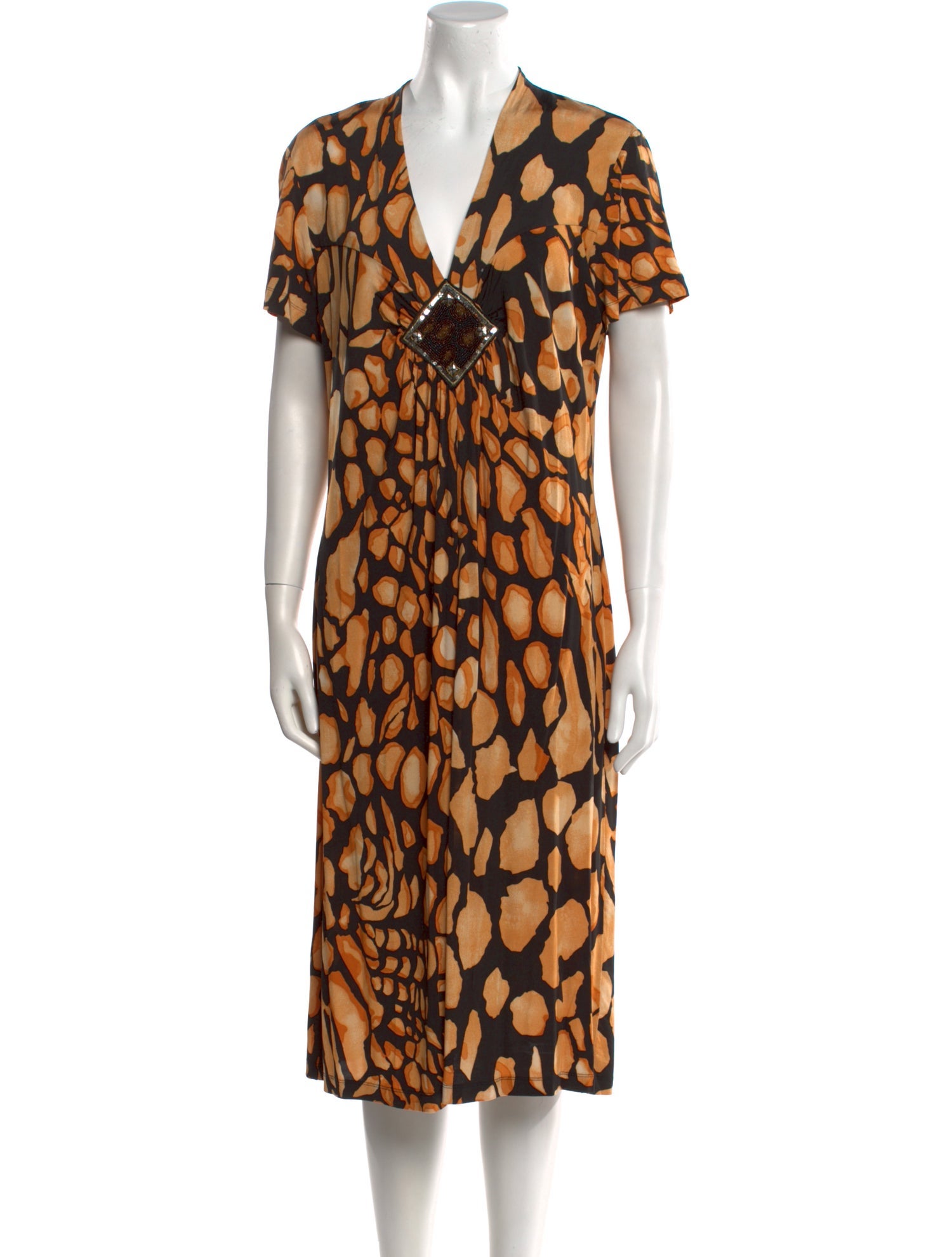Krizia Printed Midi Length Dress
