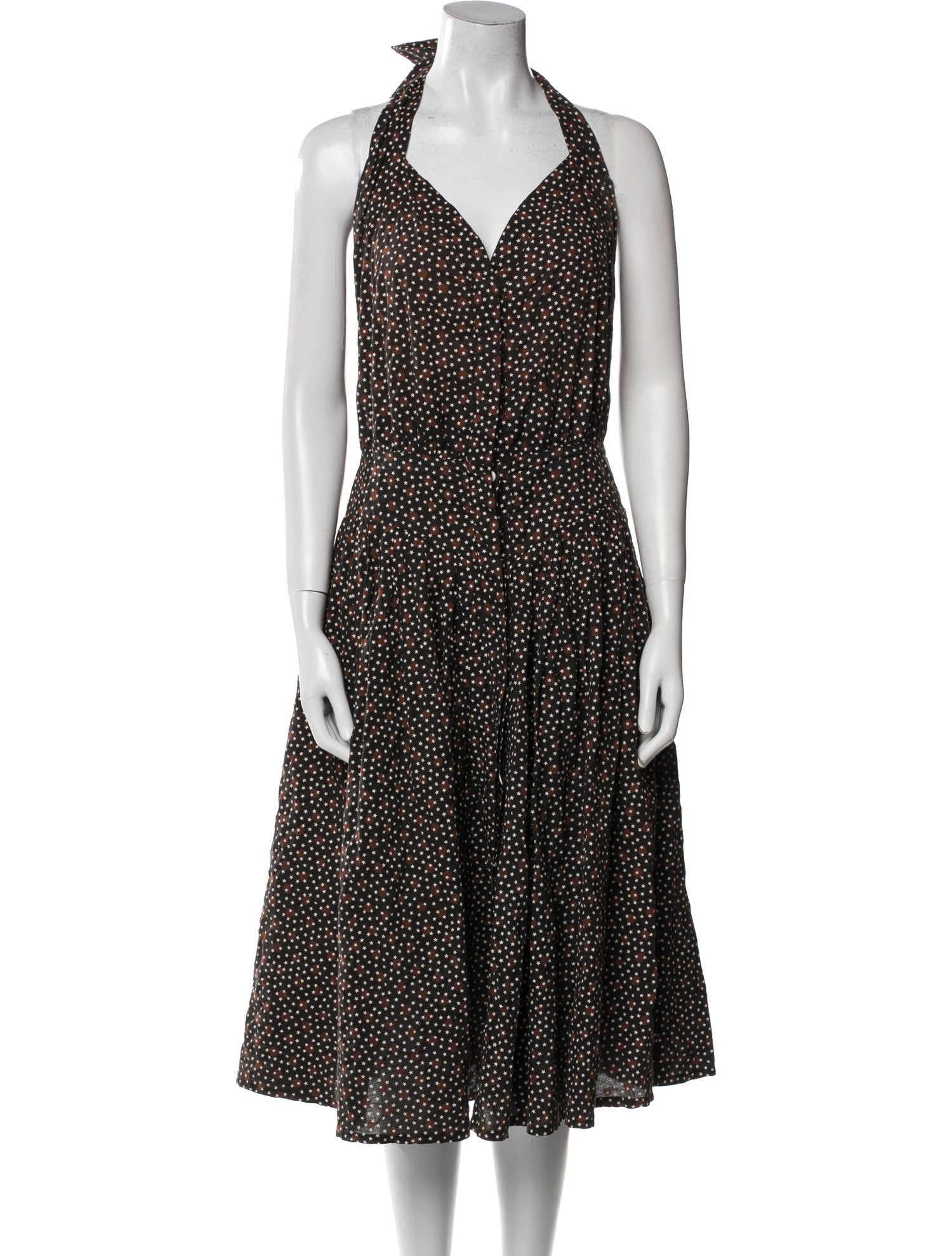 Krizia Polka Dot Print Knee-Length Dress