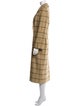 Krizia Merino Wool Plaid Print Peacoat