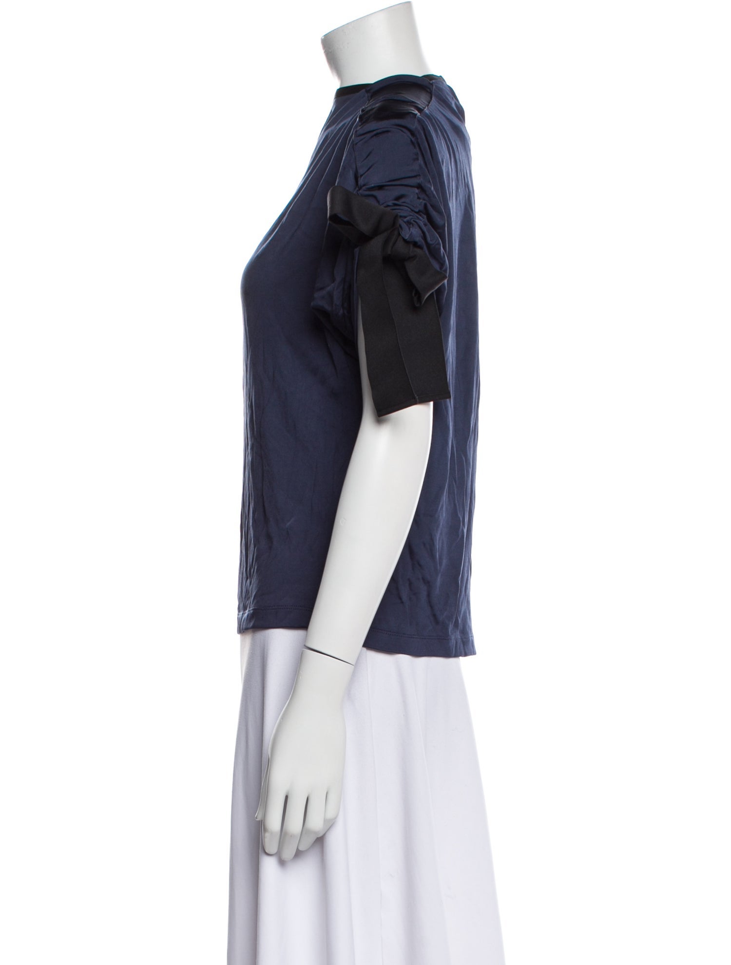 KZ_K Bateau Neckline Short Sleeve Blouse