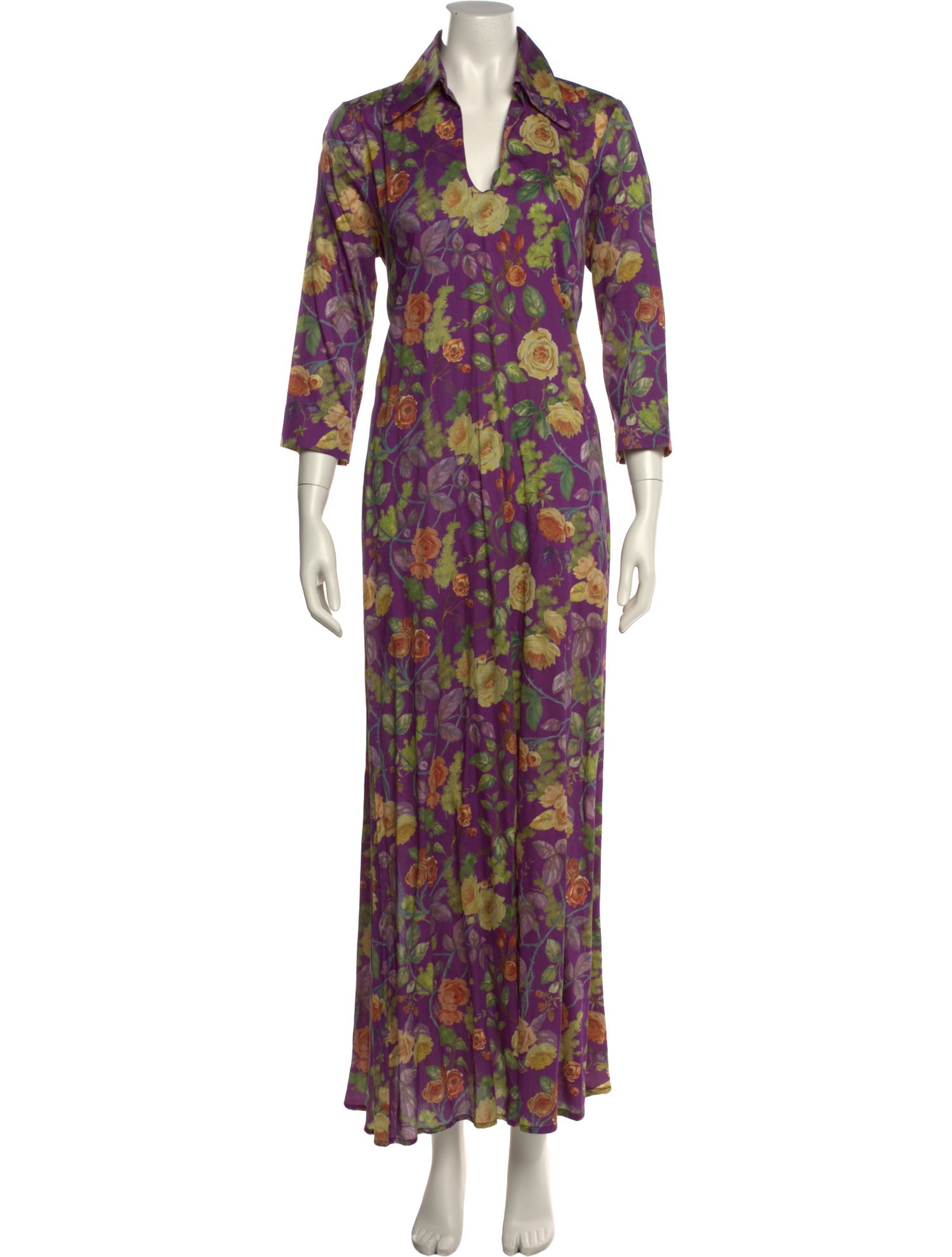 La Costa del Algodon Floral Print Long Dress
