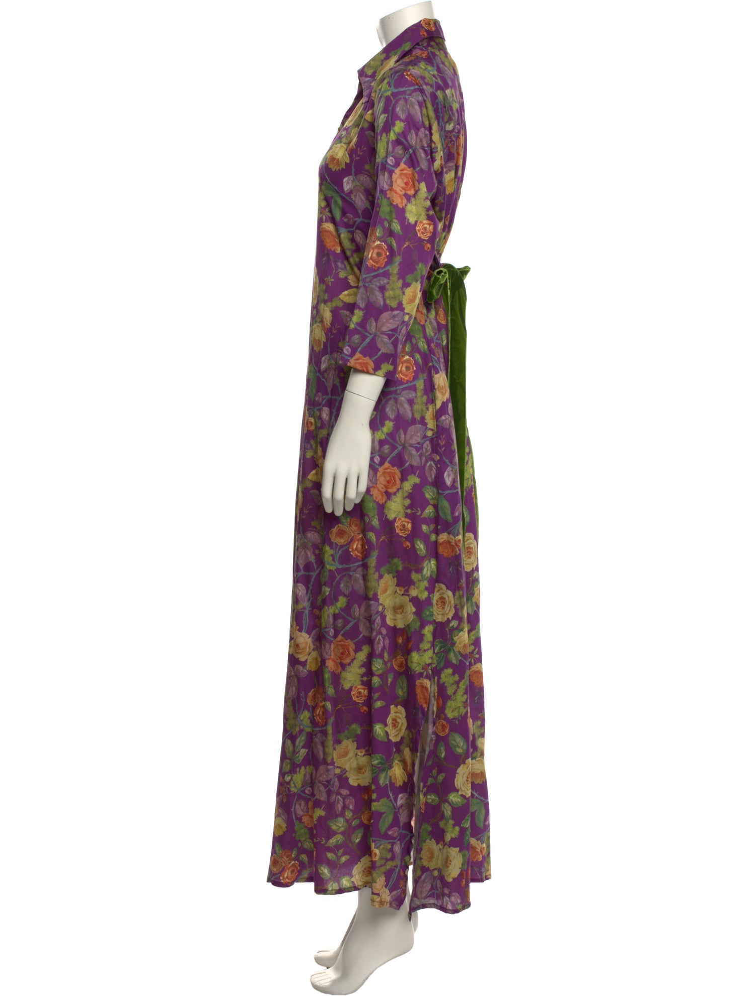 La Costa del Algodon Floral Print Long Dress