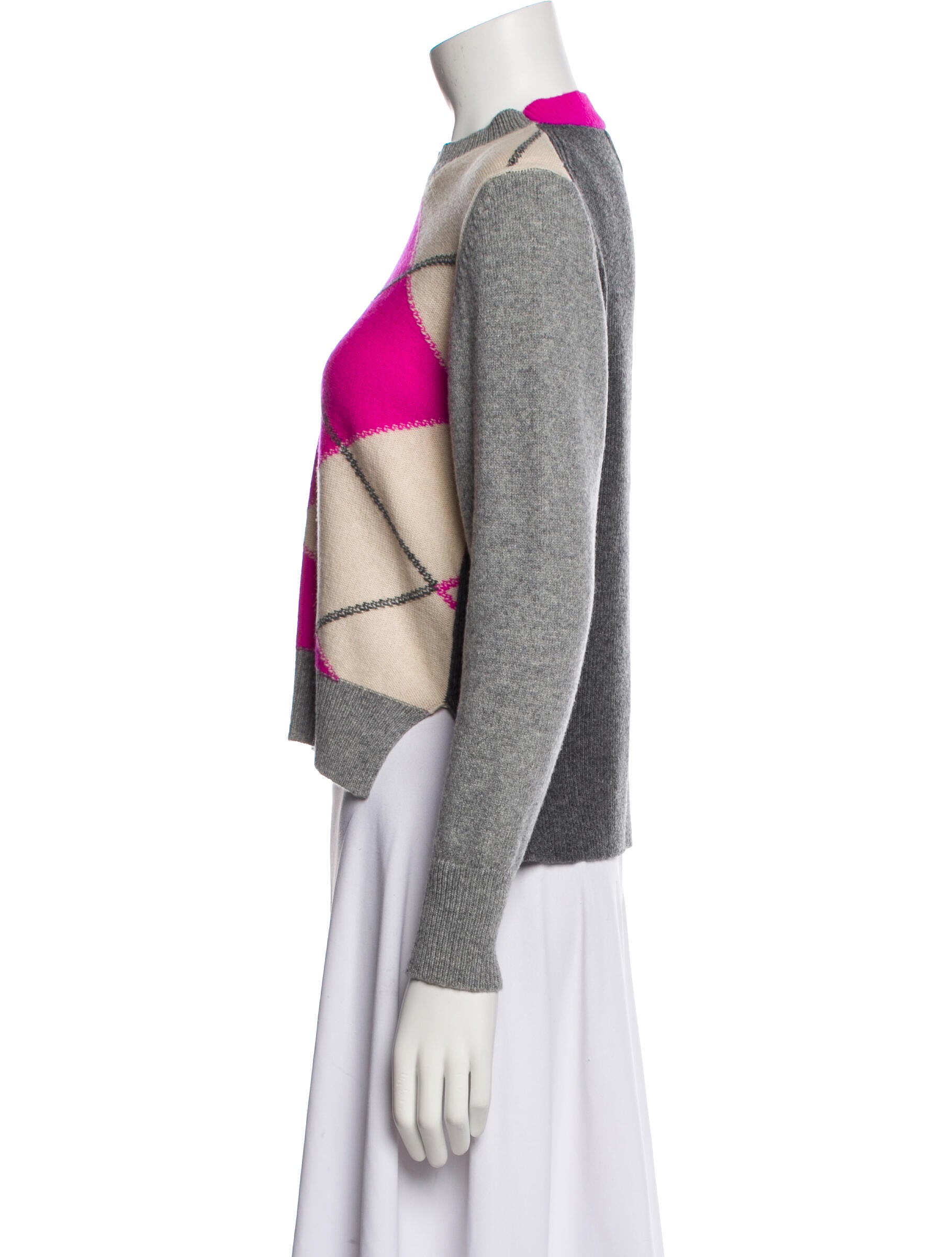 La Fetiche Lambswool Plaid Print Sweater