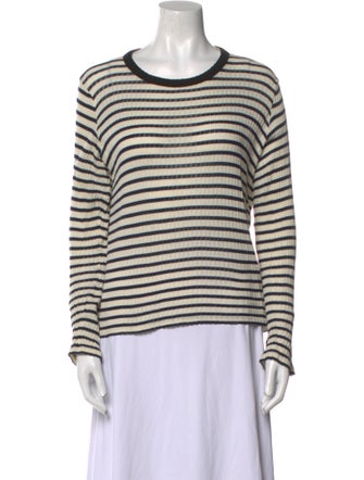 La Fetiche Striped Scoop Neck Sweatshirt