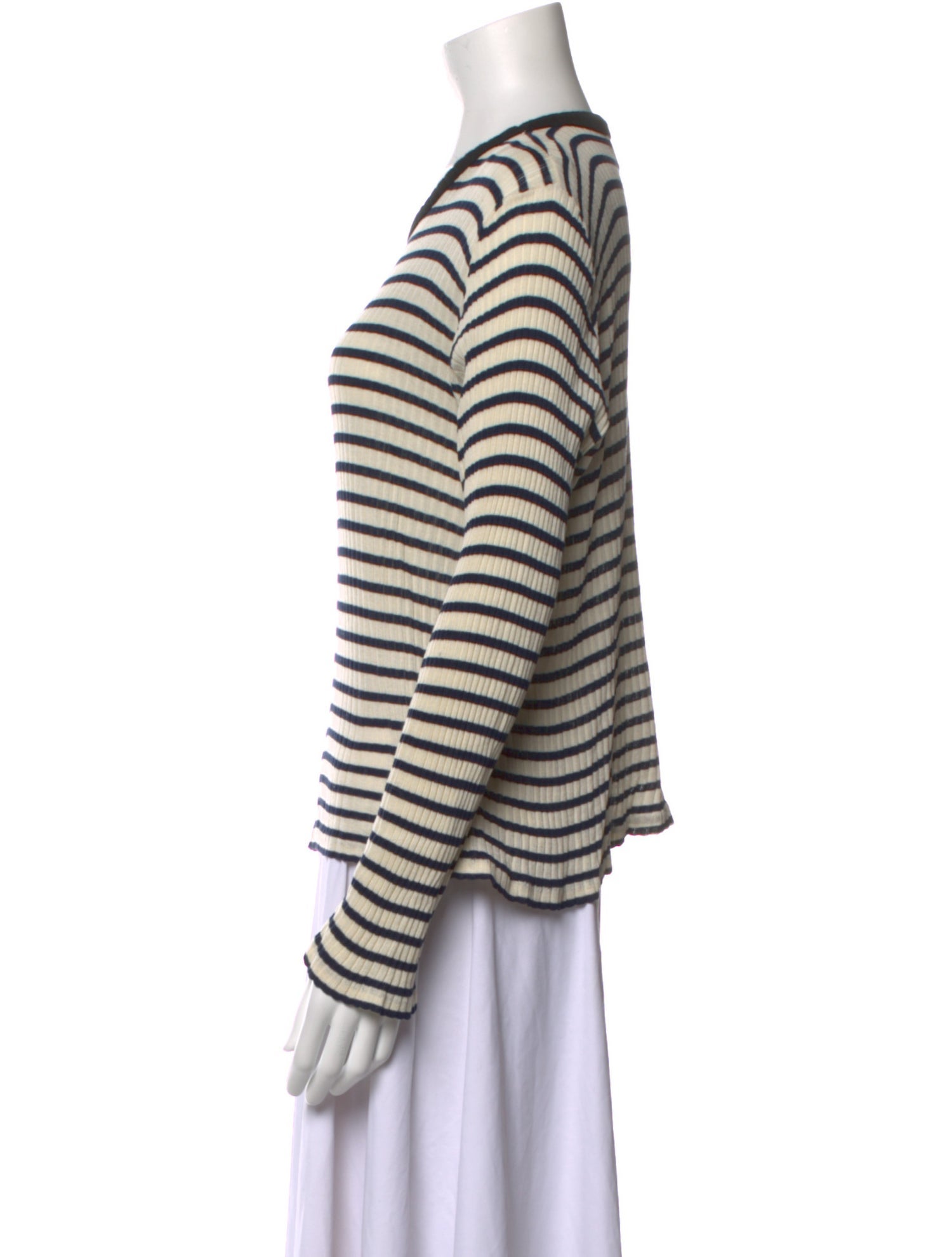 La Fetiche Striped Scoop Neck Sweatshirt