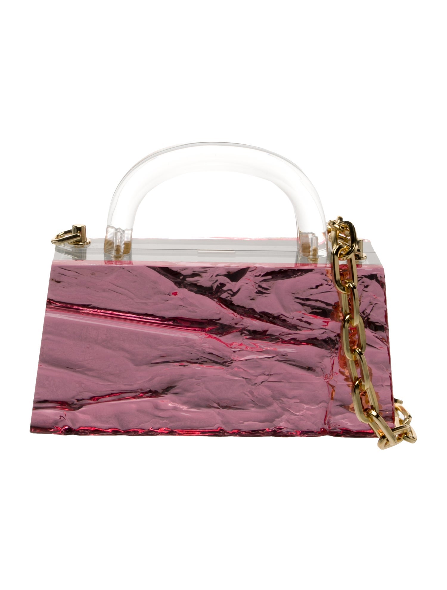 L'Afshar Acrylic Top Handle Bag