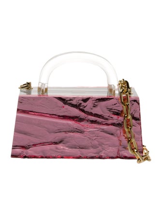 L'Afshar Acrylic Top Handle Bag