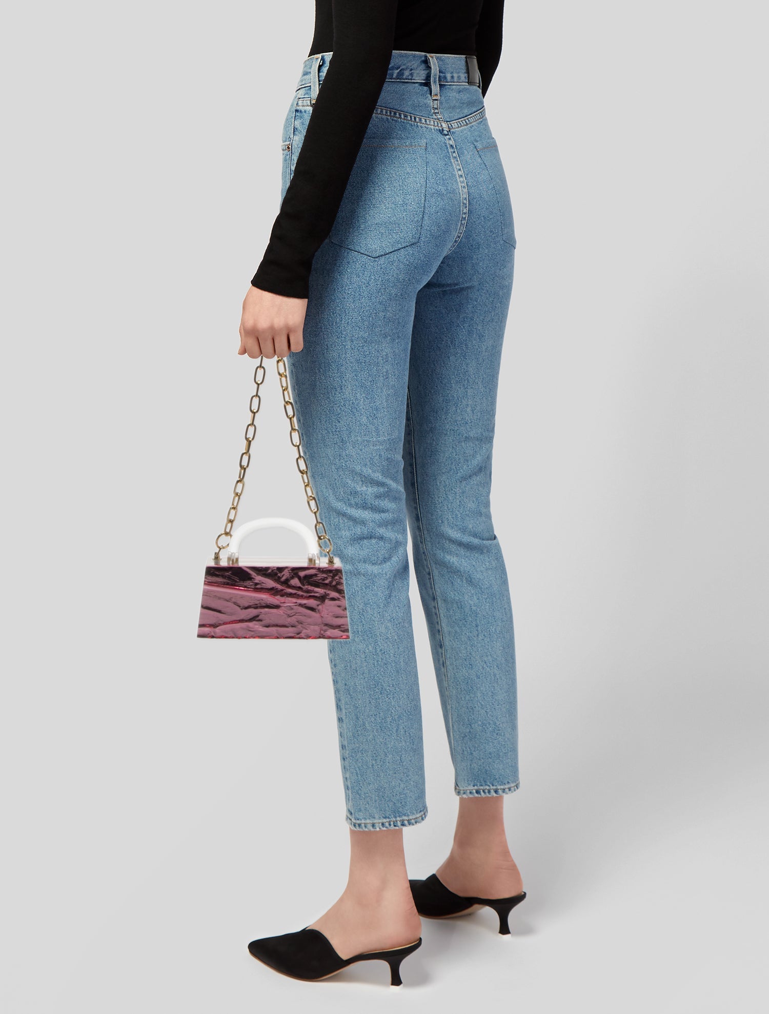 L'Afshar Acrylic Top Handle Bag