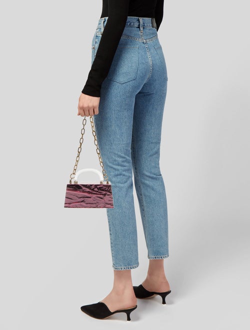 L'Afshar Acrylic Top Handle Bag