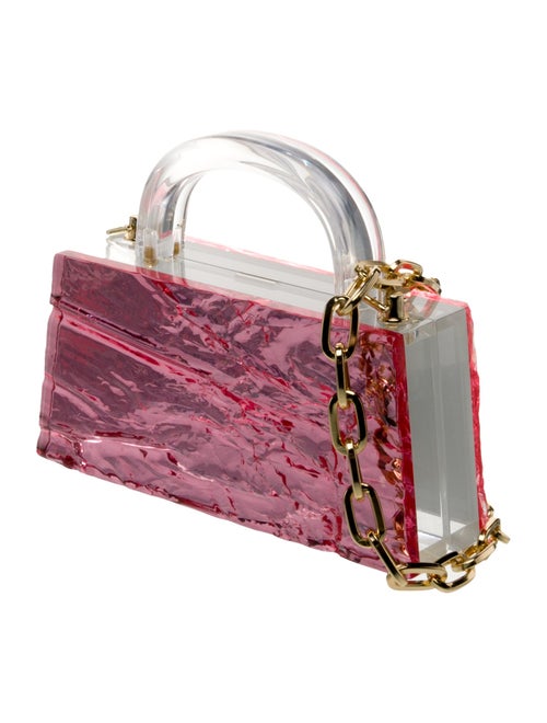 L'Afshar Acrylic Top Handle Bag