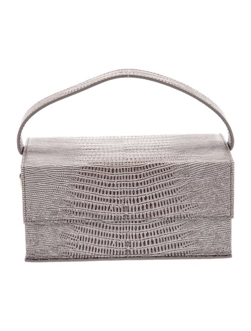 L'Afshar Lizard Top Handle Bag