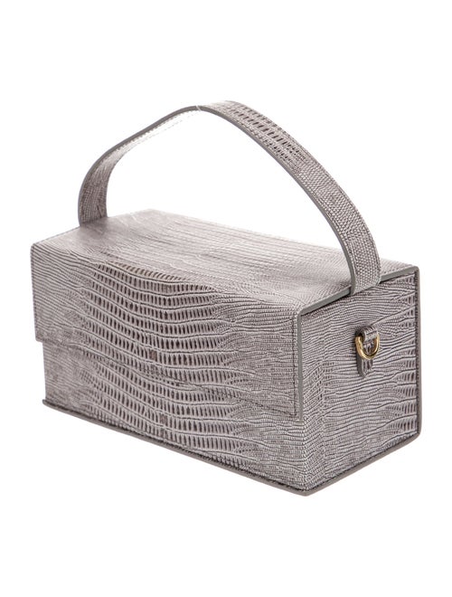 L'Afshar Lizard Top Handle Bag