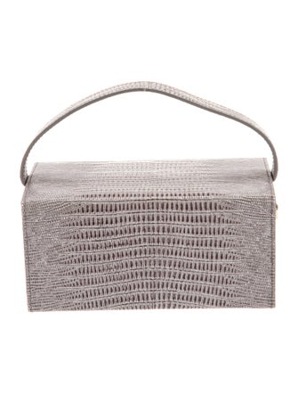 L'Afshar Lizard Top Handle Bag