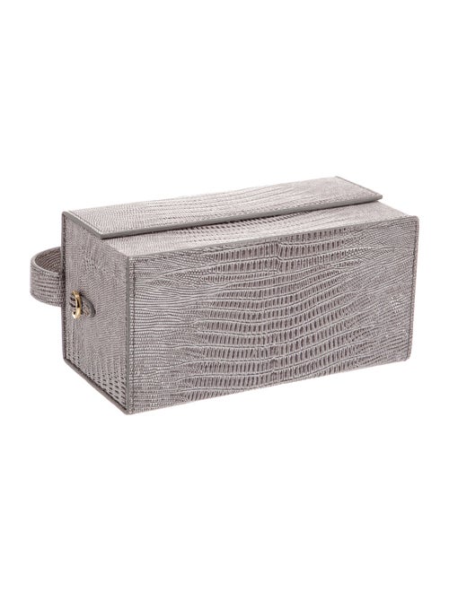 L'Afshar Lizard Top Handle Bag