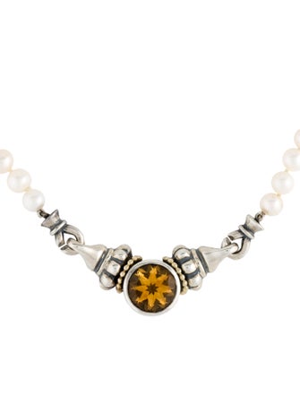 Lagos Two-Tone Citrine & Pear Bead Strand Necklace