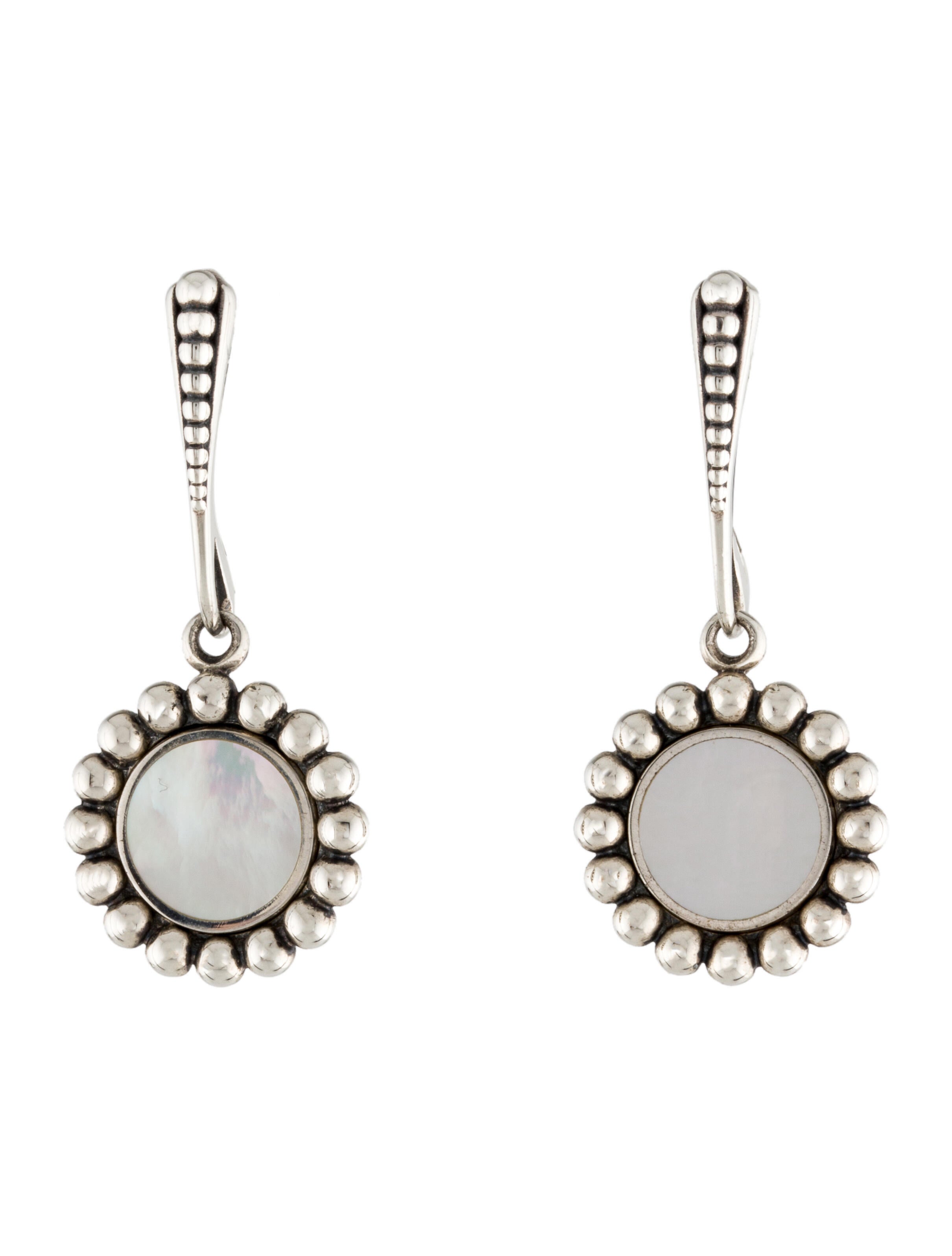 Lagos Triangle Circle Drop Earrings Sterling Silver Drop, Earrings