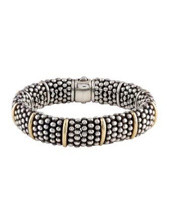 Lagos Two-Tone Caviar Station Link Bracelet