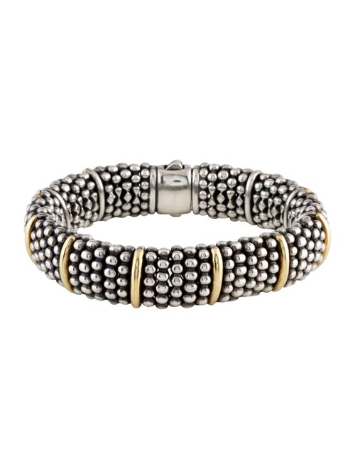 Lagos Two-Tone Caviar Station Link Bracelet