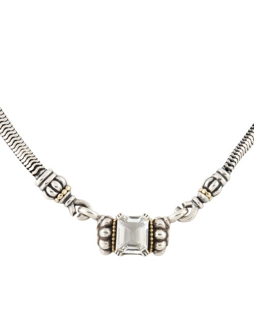 Lagos Topaz & Sclupted Interchangeable Enhancer Pendant Necklace