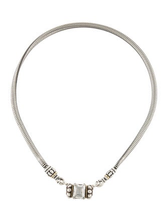 Lagos Topaz & Sclupted Interchangeable Enhancer Pendant Necklace