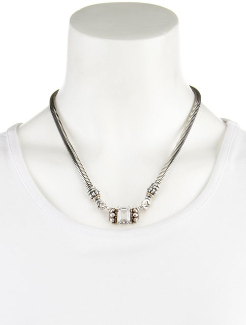 Lagos Topaz & Sclupted Interchangeable Enhancer Pendant Necklace