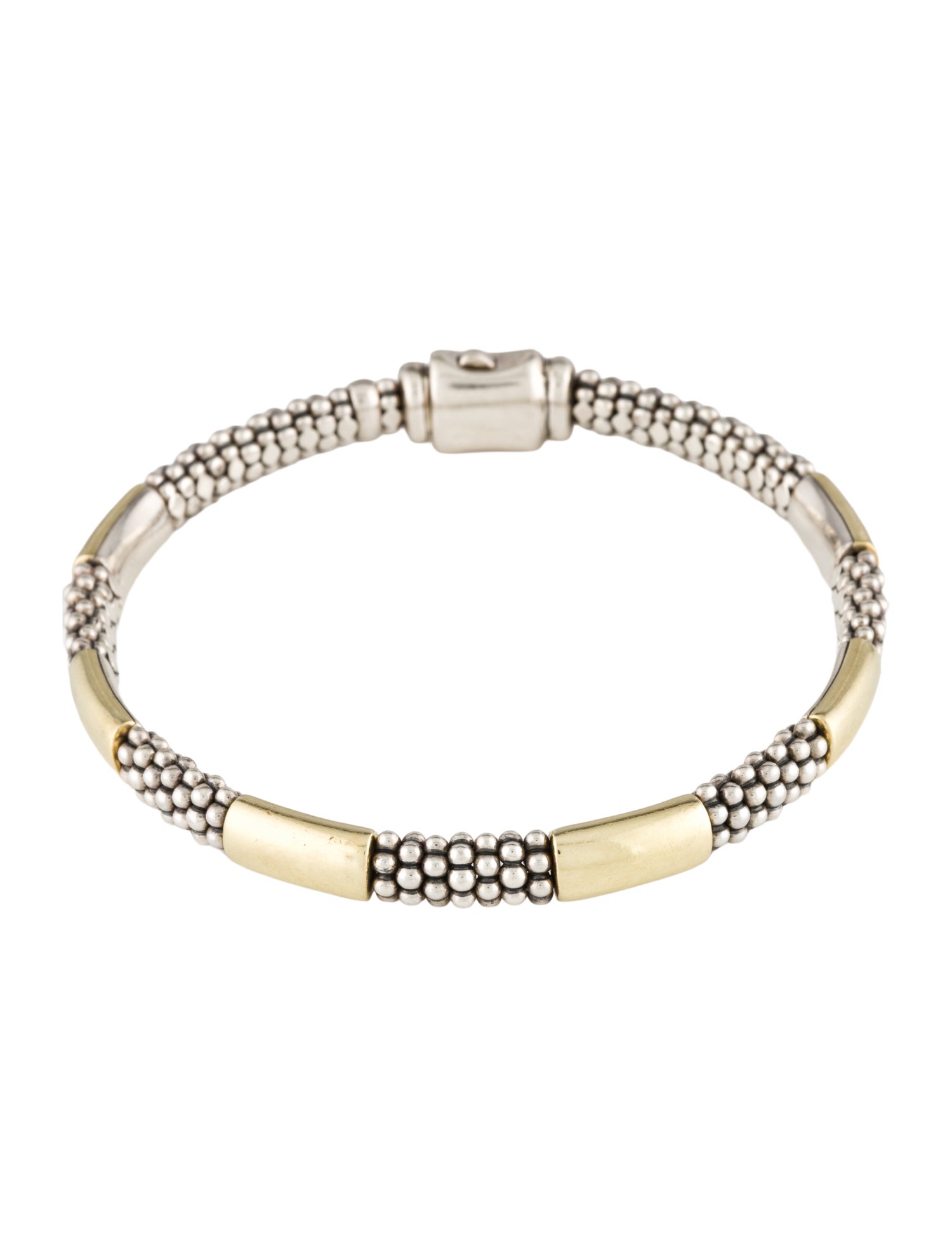 Lagos Two-Tone Station Caviar Bracelet