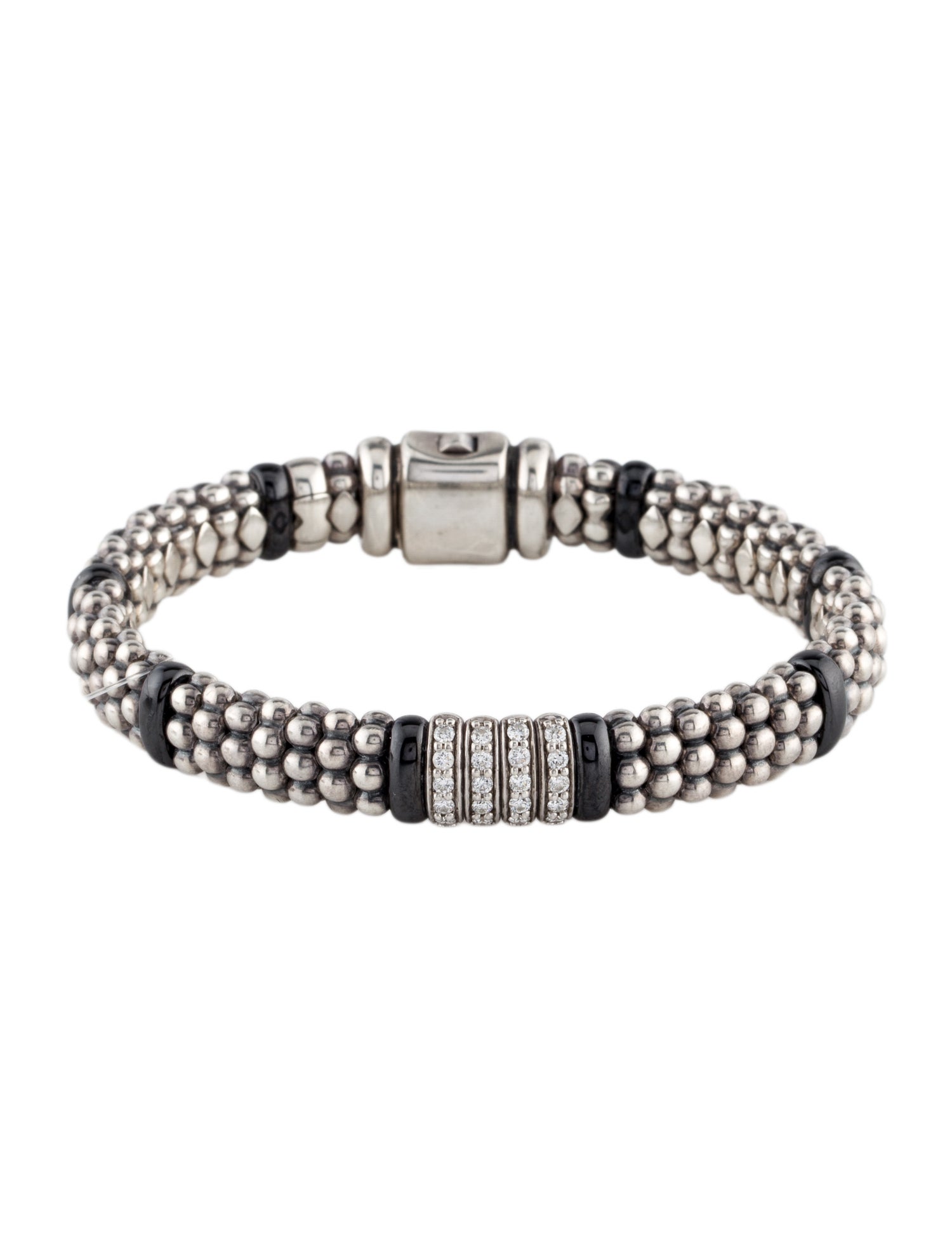 Lagos Diamond & Ceramic Four Station Bracelet