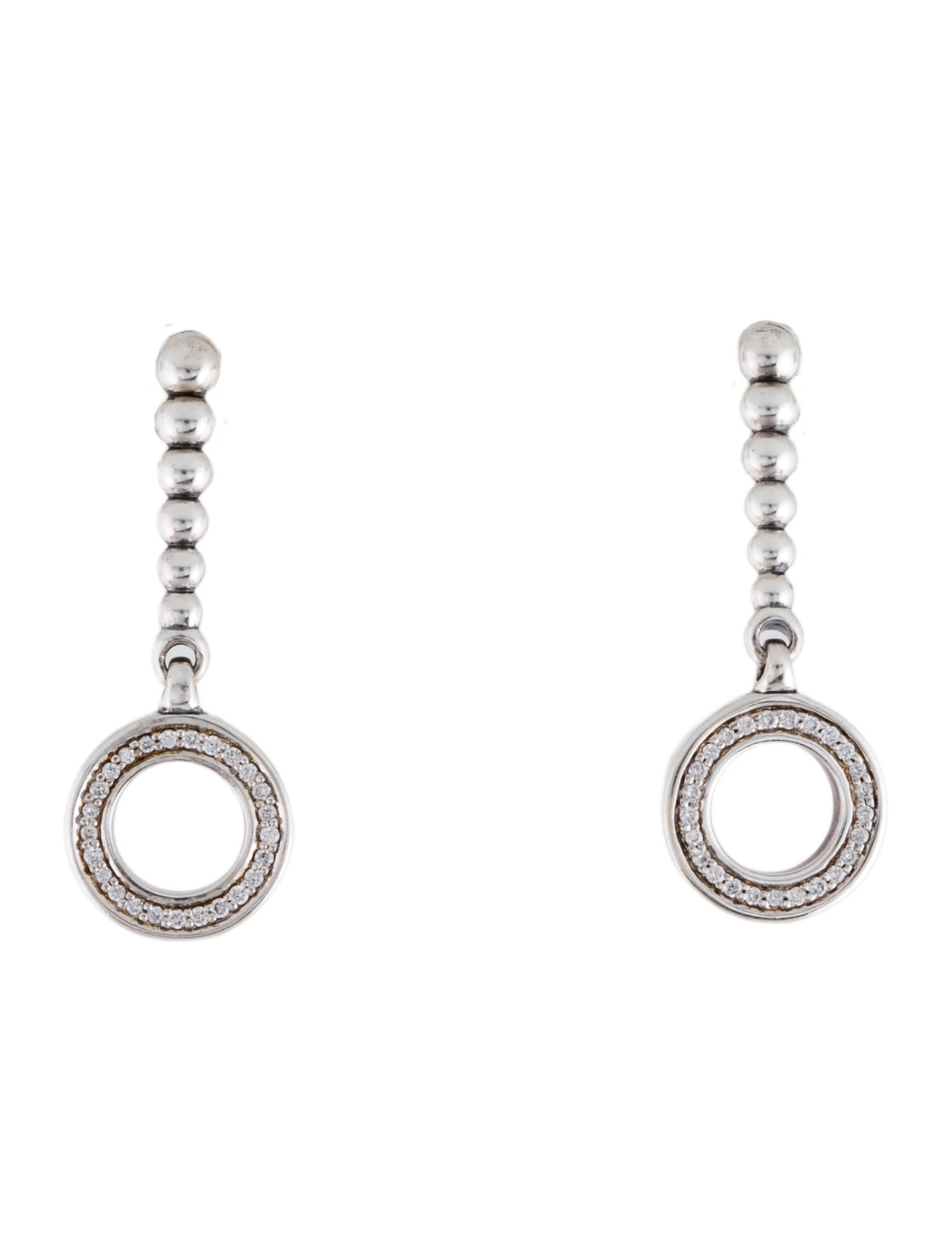 Lagos Diamond Circle Drop Earrings