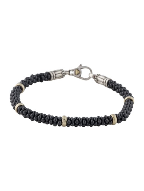Lagos Ceramic Black Caviar Station Beaded Bracelet