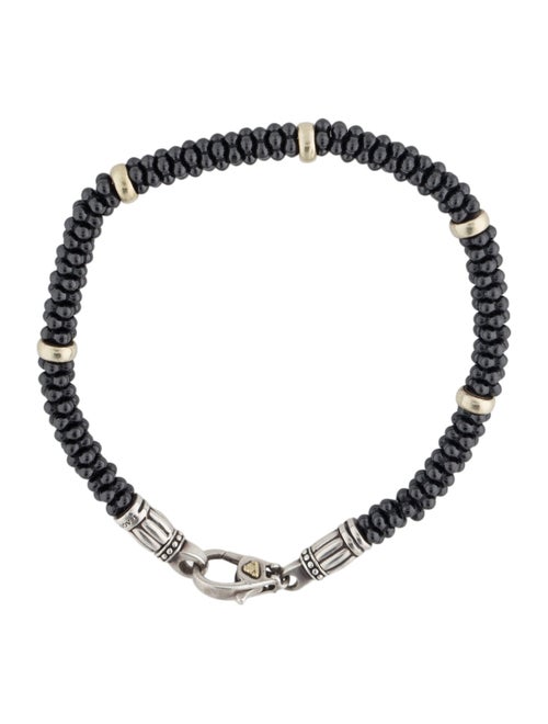 Lagos Ceramic Black Caviar Station Beaded Bracelet