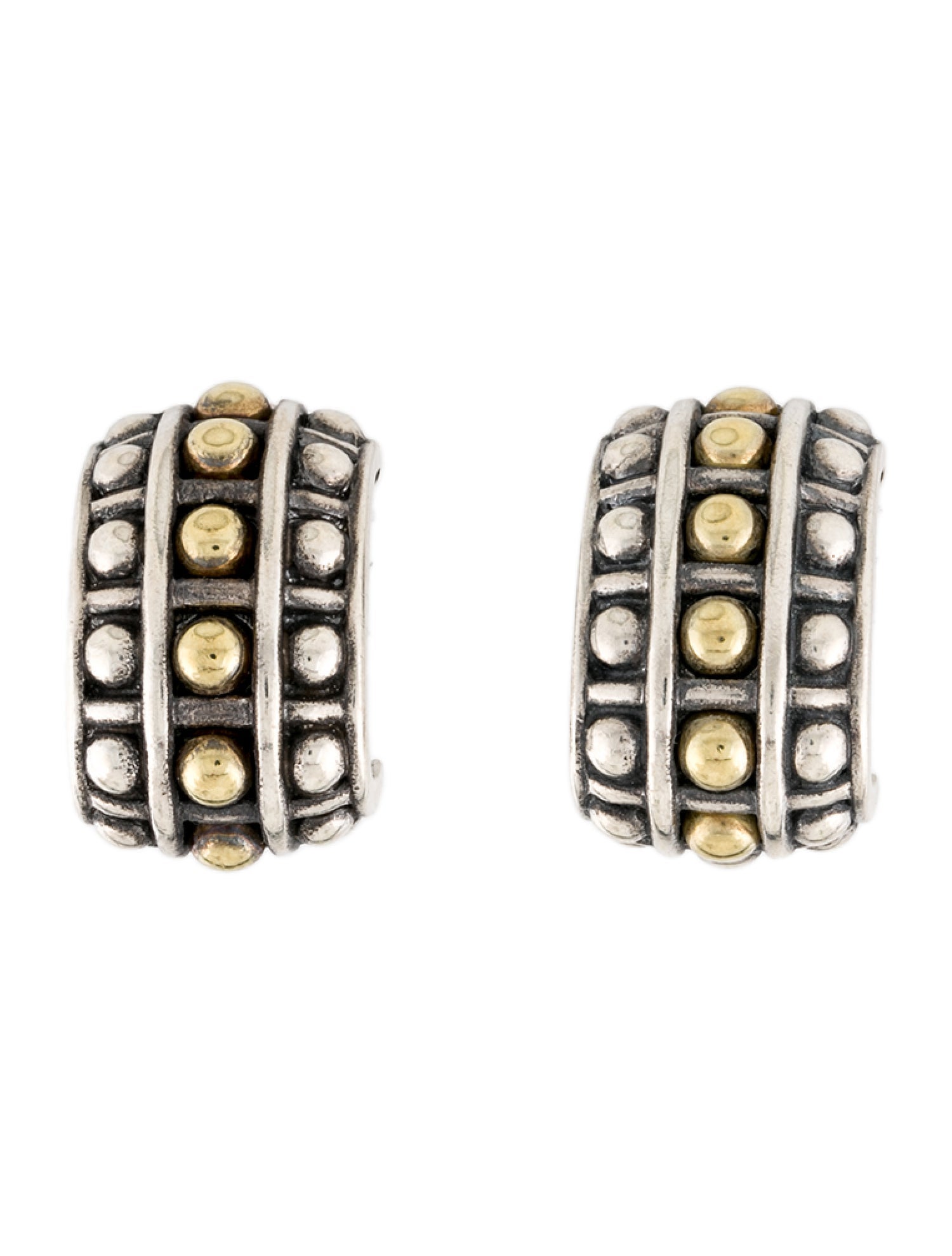 Lagos Caviar Two-Tone Drop Earrings