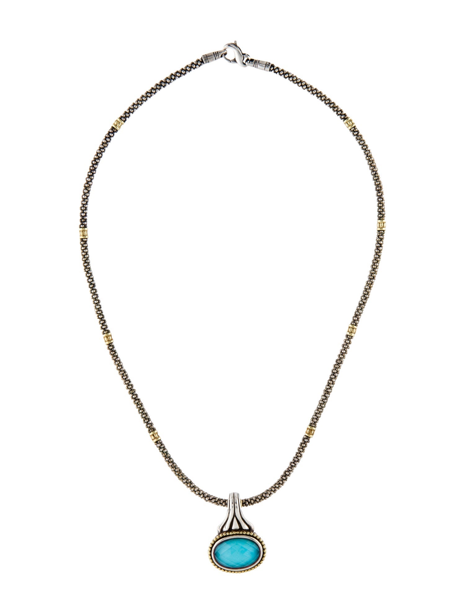 Lagos Quartz & Turquoise Doublet Pendant Necklace